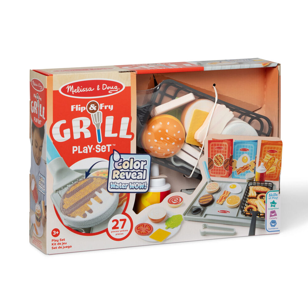 Melissa & Doug Water WOW! Grill Set Flip Fry Childrens Toy Colour Reveal 3y+