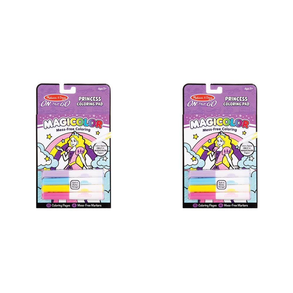 2PK Melissa & Doug Magicolor Colouring Pad Princess Kids/Childrens Toy 3y+