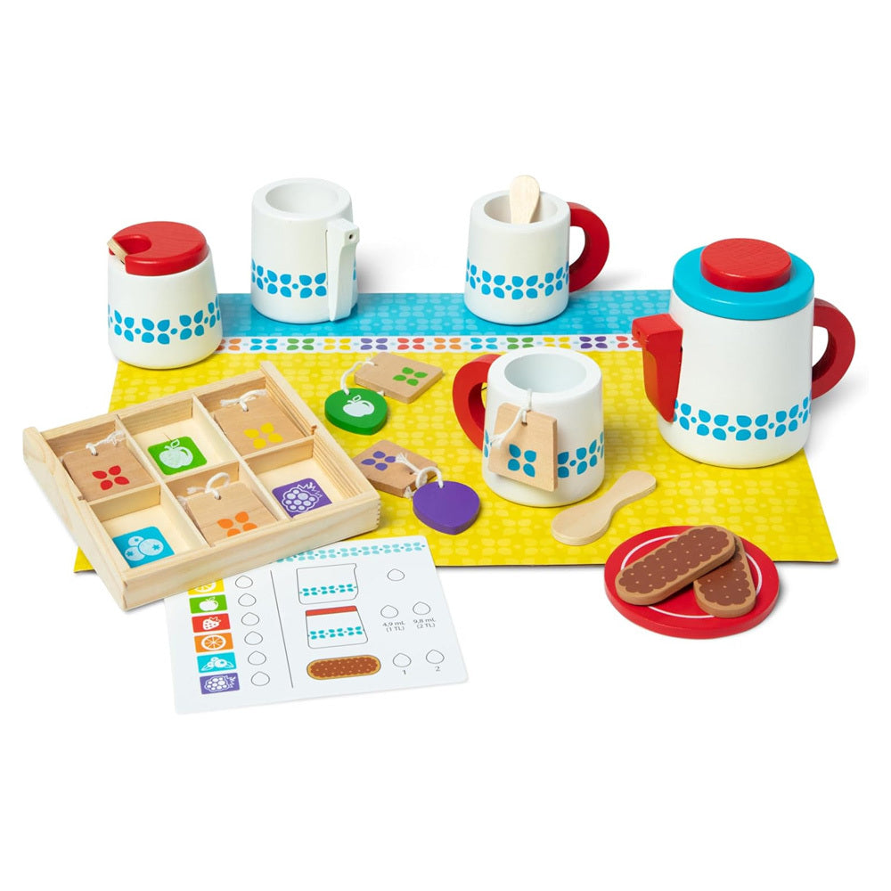 Melissa & Doug Wooden Steep & Serve Tea Set Toy 3y+