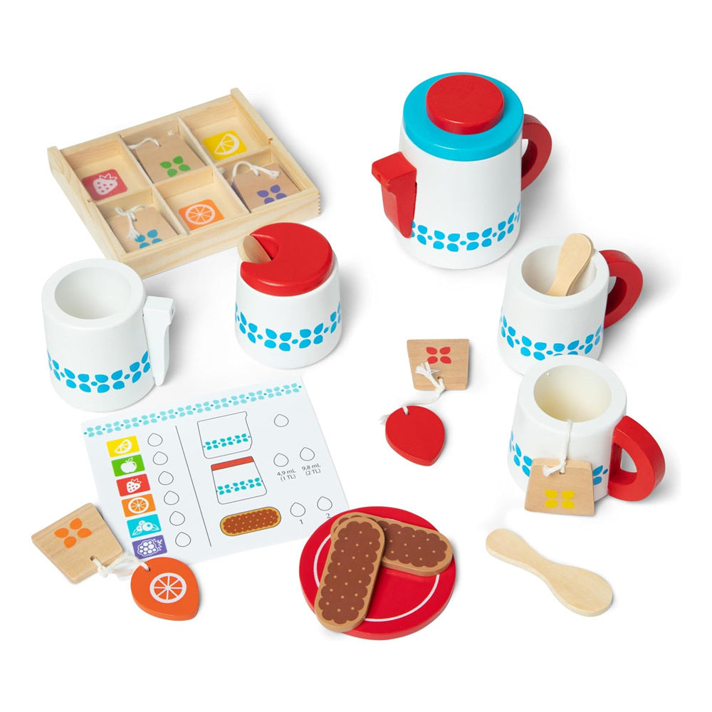 Melissa & Doug Wooden Steep & Serve Tea Set Toy 3y+