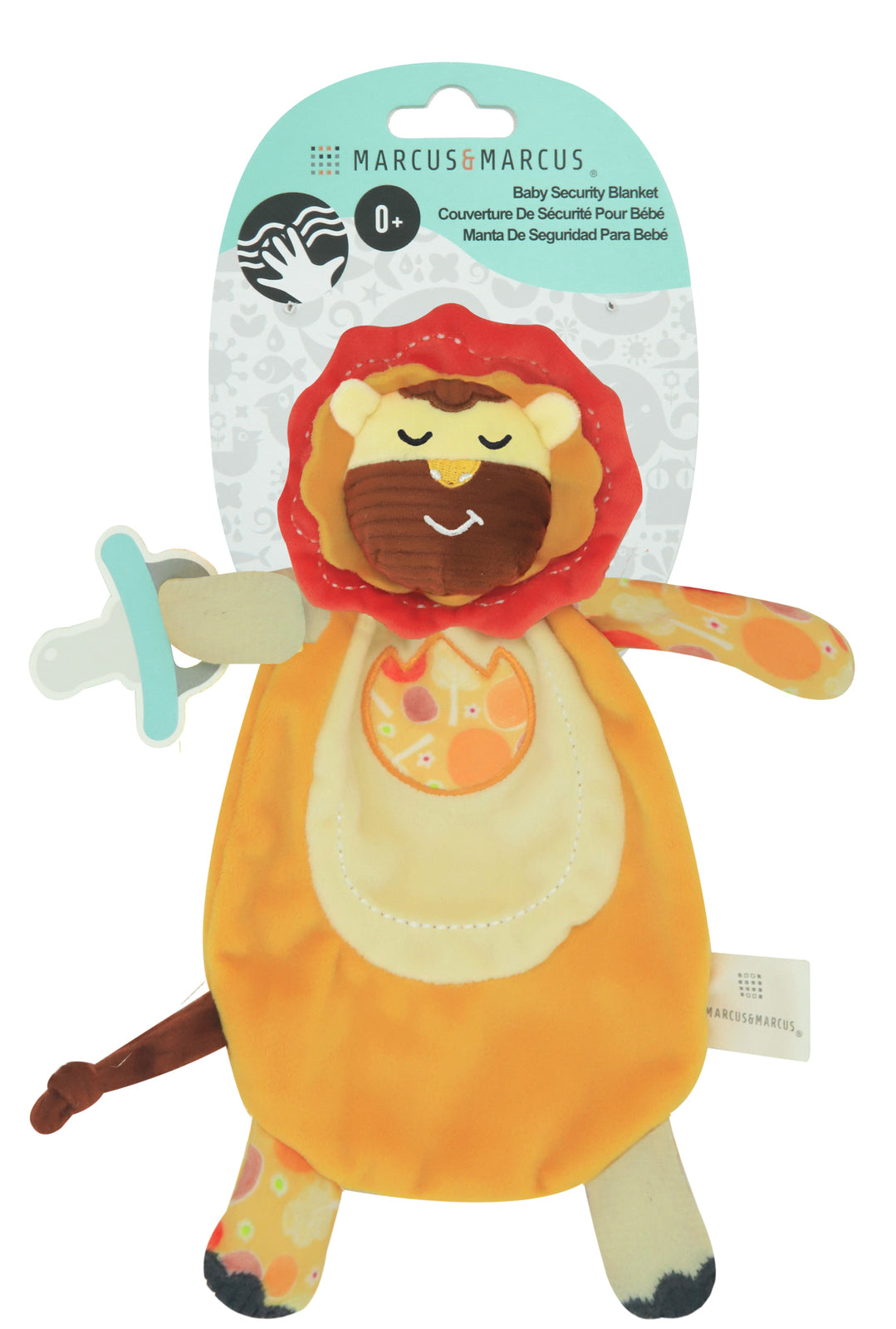 2PK Marcus & Marcus 27cm Marcus Lion Baby Security Blanket 0+ Red