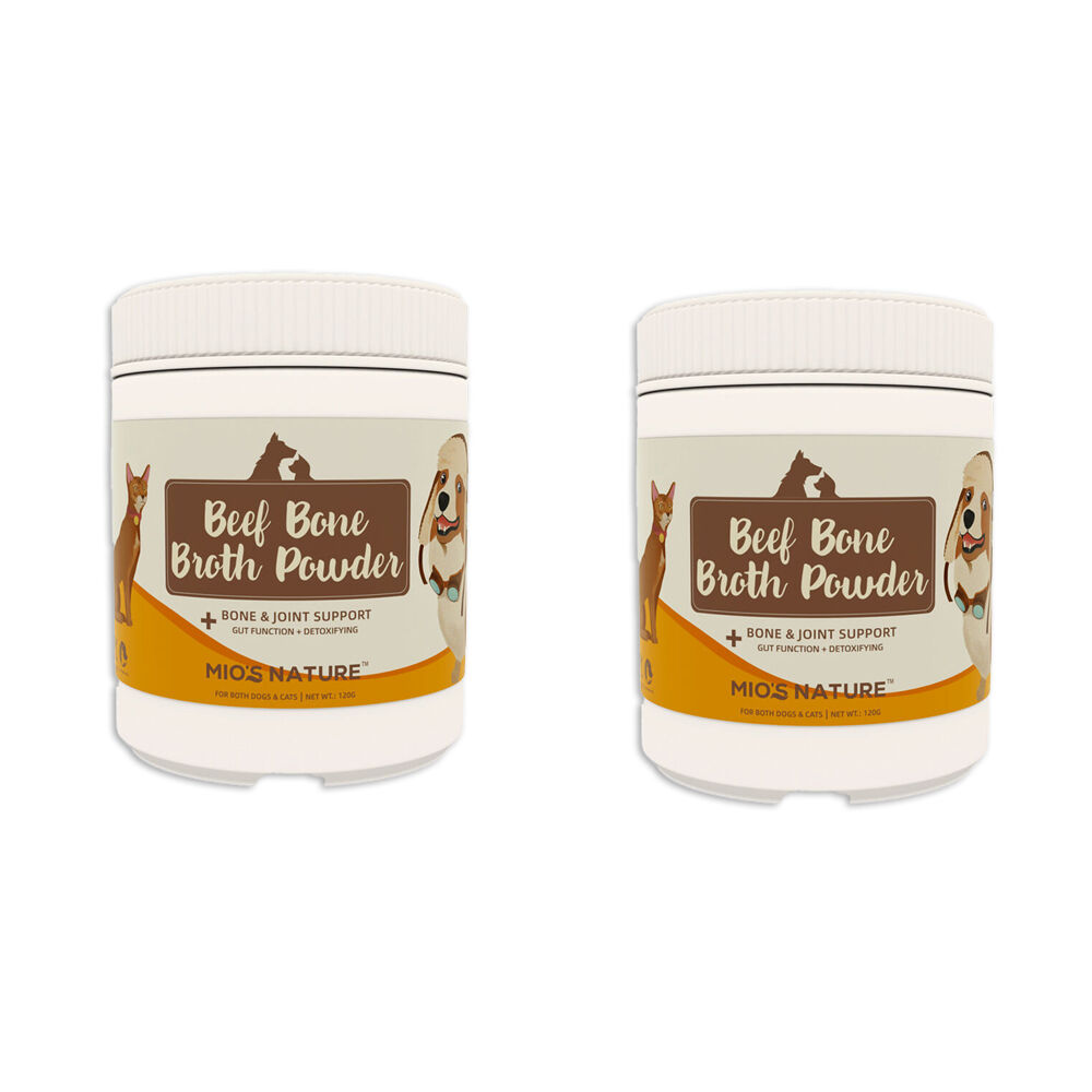 2PK Mio's Nature Beef Bone Broth Nutritional Powder for Pet Cats/Dogs 120g