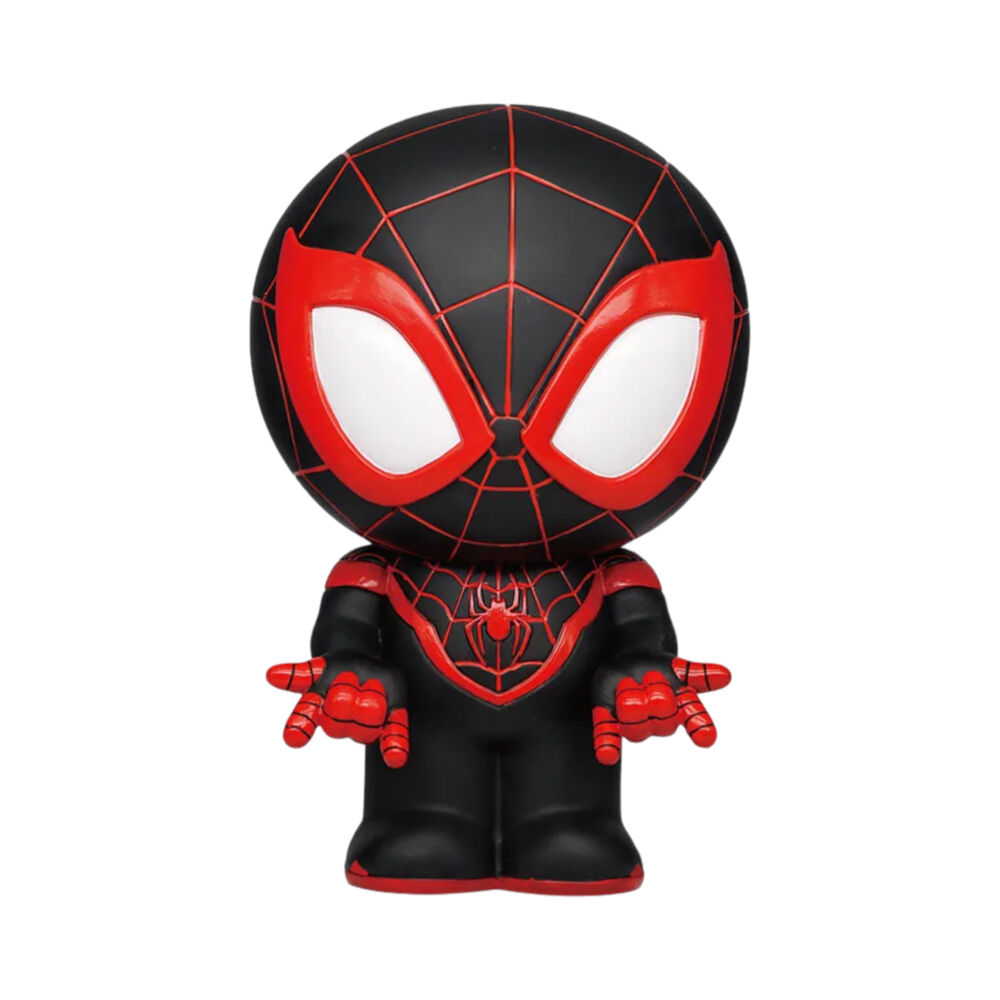 Spiderman Miles Morales PVC Figural Coin/Piggy Bank 5.9in Figure Black