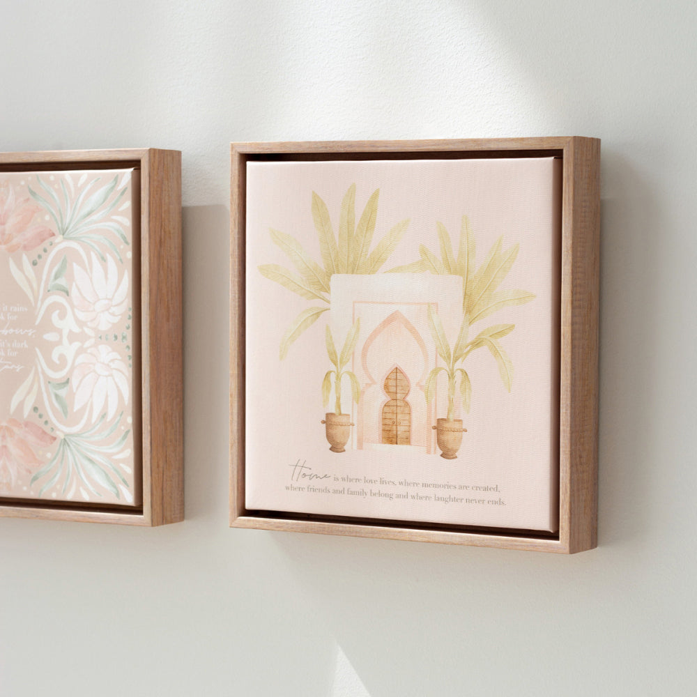 2PK Splosh Modern Oasis Home Framed Canvas w/ Hook 34x34cm