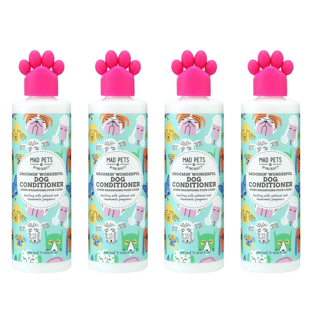 4PK Mad Pets Vitamin and Shea Butter Dog Conditioner 400ml Oatmeal & Chamomile