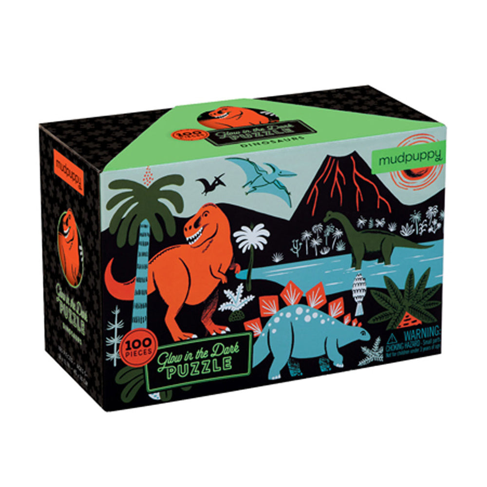 100pc Mudpuppy Glow Jigsaw Puzzle Game Dinosaur 5+