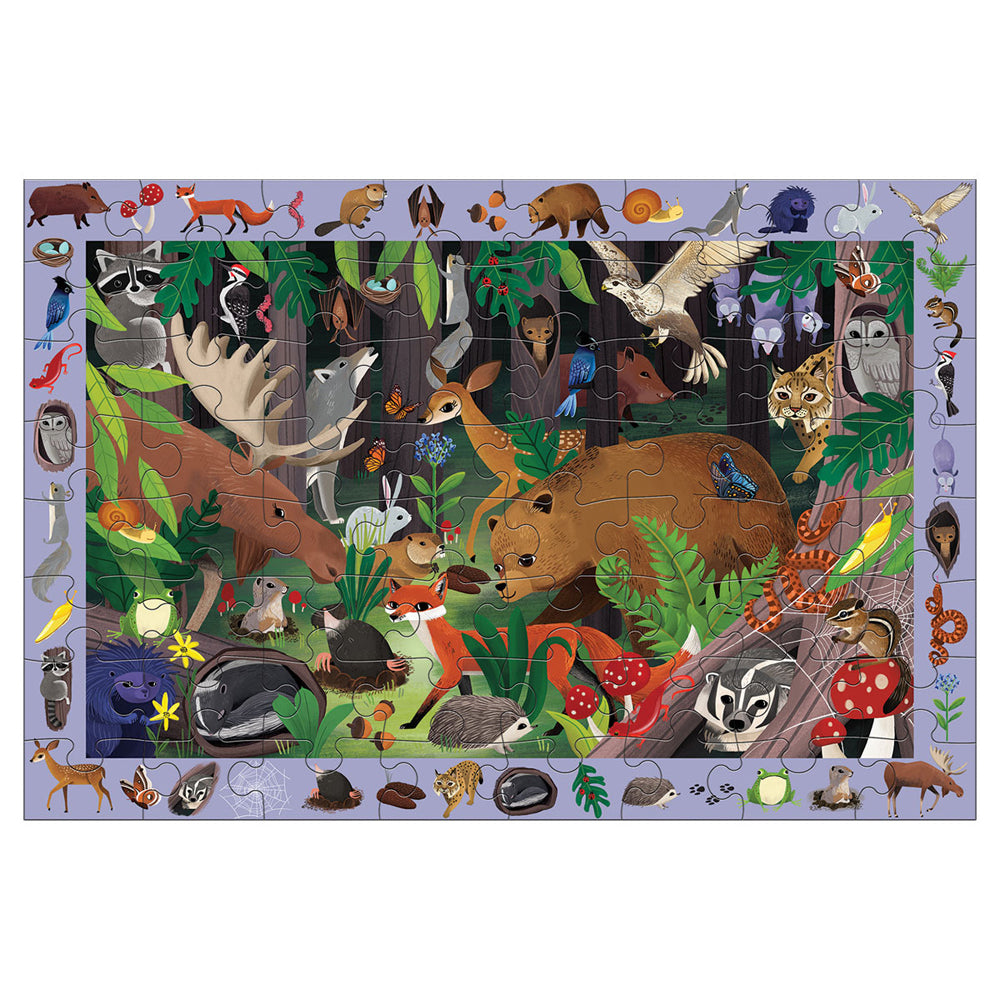 64pc Mudpuppy Search & Find Kids Jigsaw Puzzle 58x38cm Woodland Forest 4+