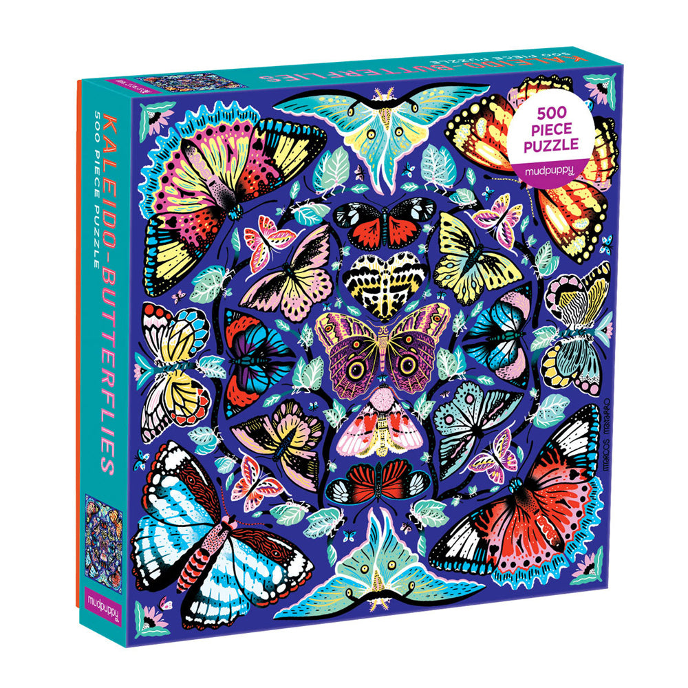 500pc Mudpuppy Kids Jigsaw Puzzle 51x51cm Kaleido Butterflies 8+