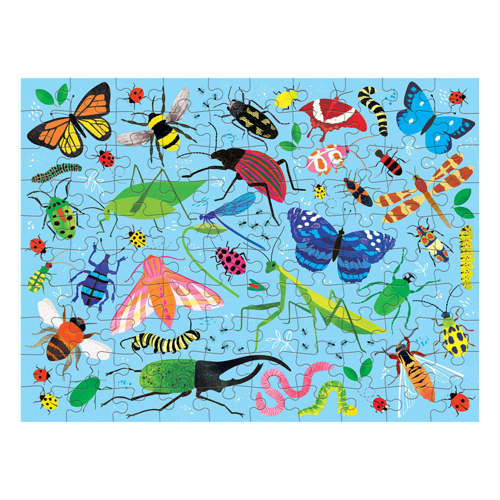 100pc Mudpuppy Double-Sided Puzzle Bugs & Birds 55x42cm 6+