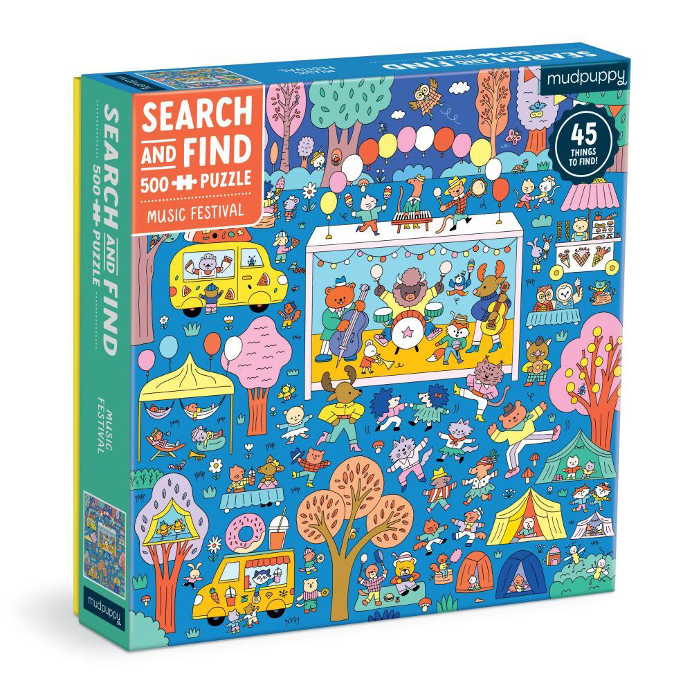 500pc Mudpuppy Search & Find Kids Jigsaw Puzzle 51x51cm Music Festival 8+