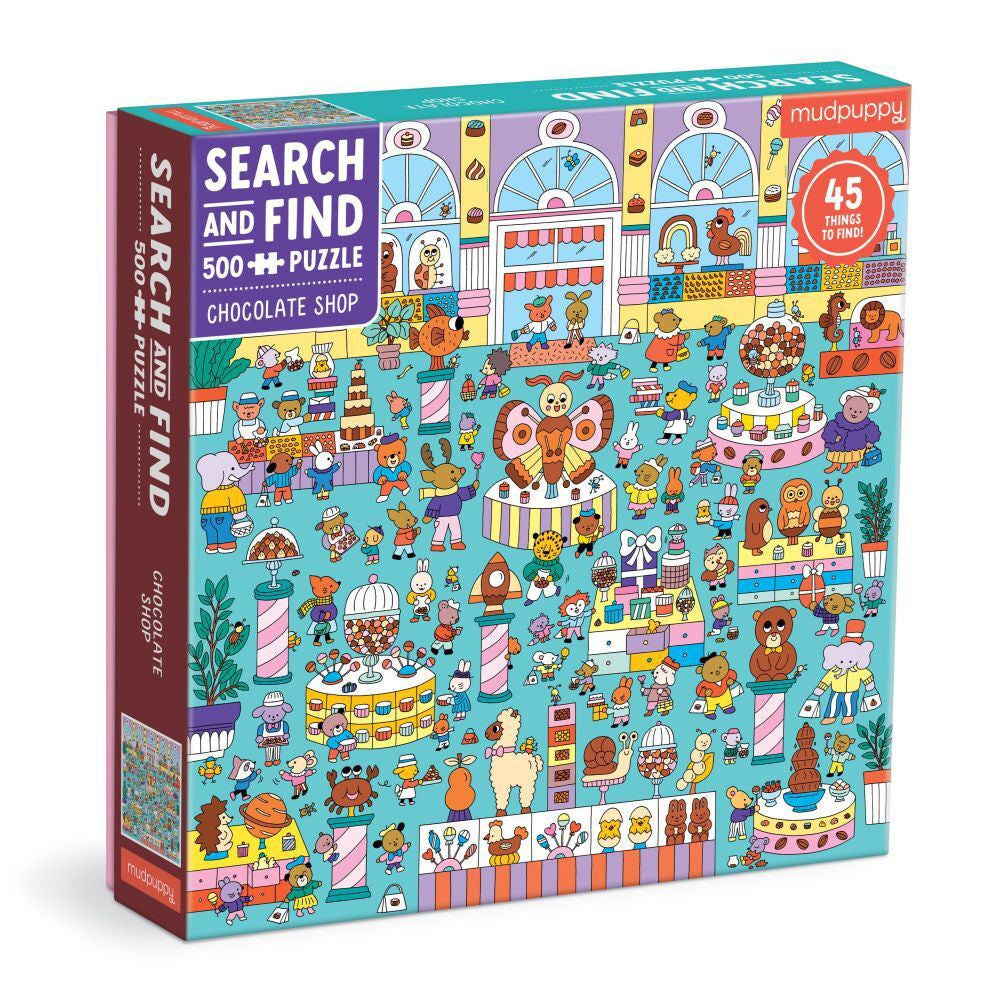 500pc Mudpuppy Search & Find Kids Jigsaw Puzzle 51x51cm Chocolate Shop 8+