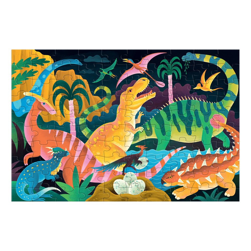 100pc Mudpuppy Glow Jigsaw Puzzle Dinosaur Park 5+