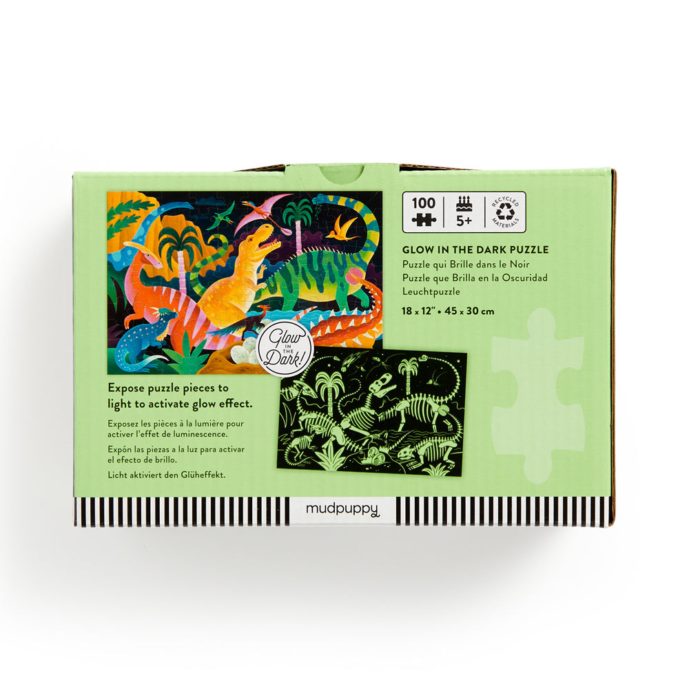 100pc Mudpuppy Glow Jigsaw Puzzle Dinosaur Park 5+