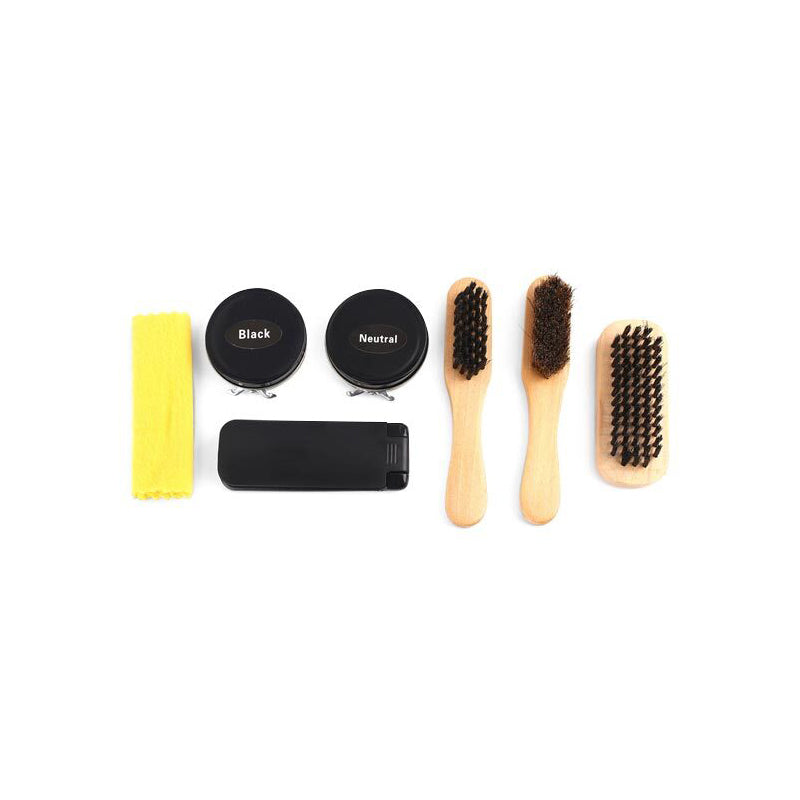 7pc Men's Republic Shoe Shine & Care Zipper Bag Kit