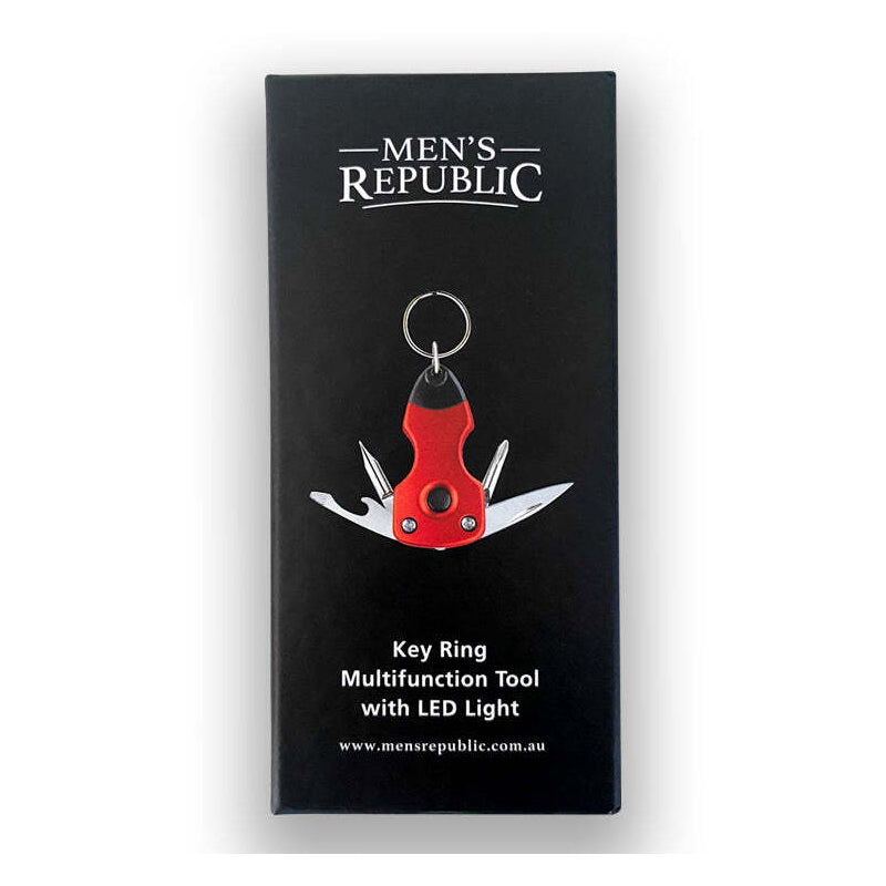 Men's Republic Key Ring Multi Tool DIY Home Gift Set Red