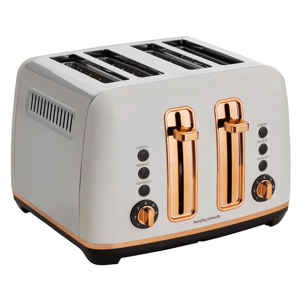 Morphy Richards Ascend 4 Slice Toaster Rose Gold White