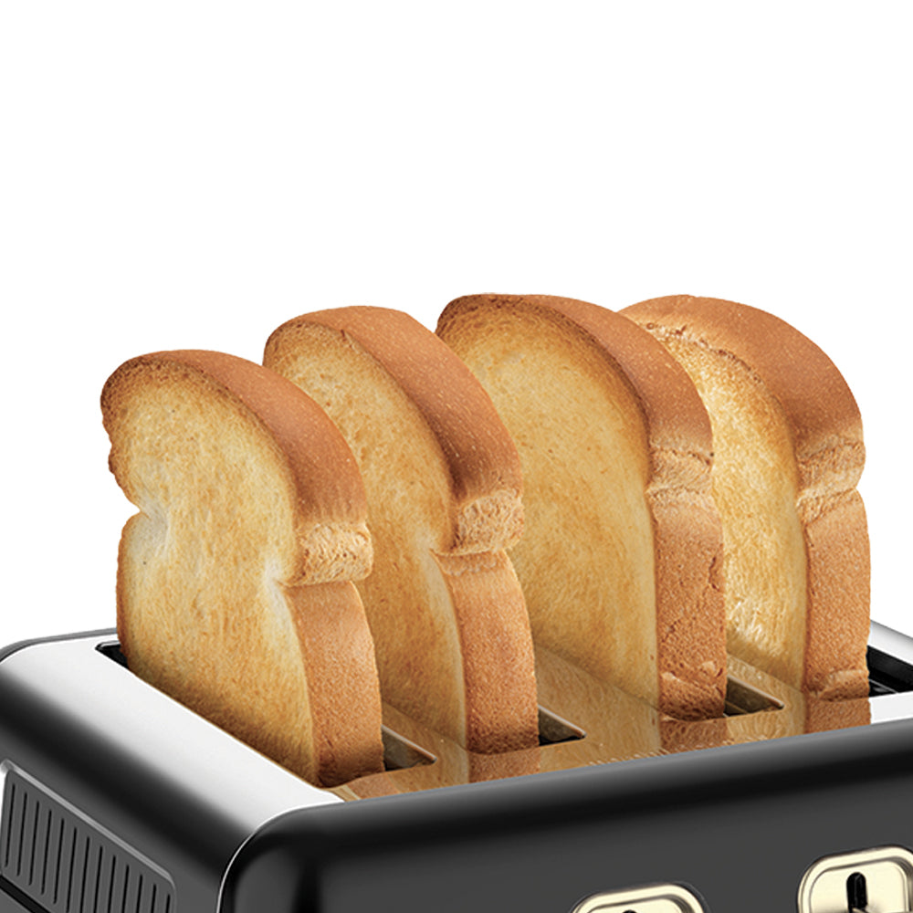 Morphy Richards Ascend 4 Slice Toaster w/Crumb Tray Soft Gold & Black