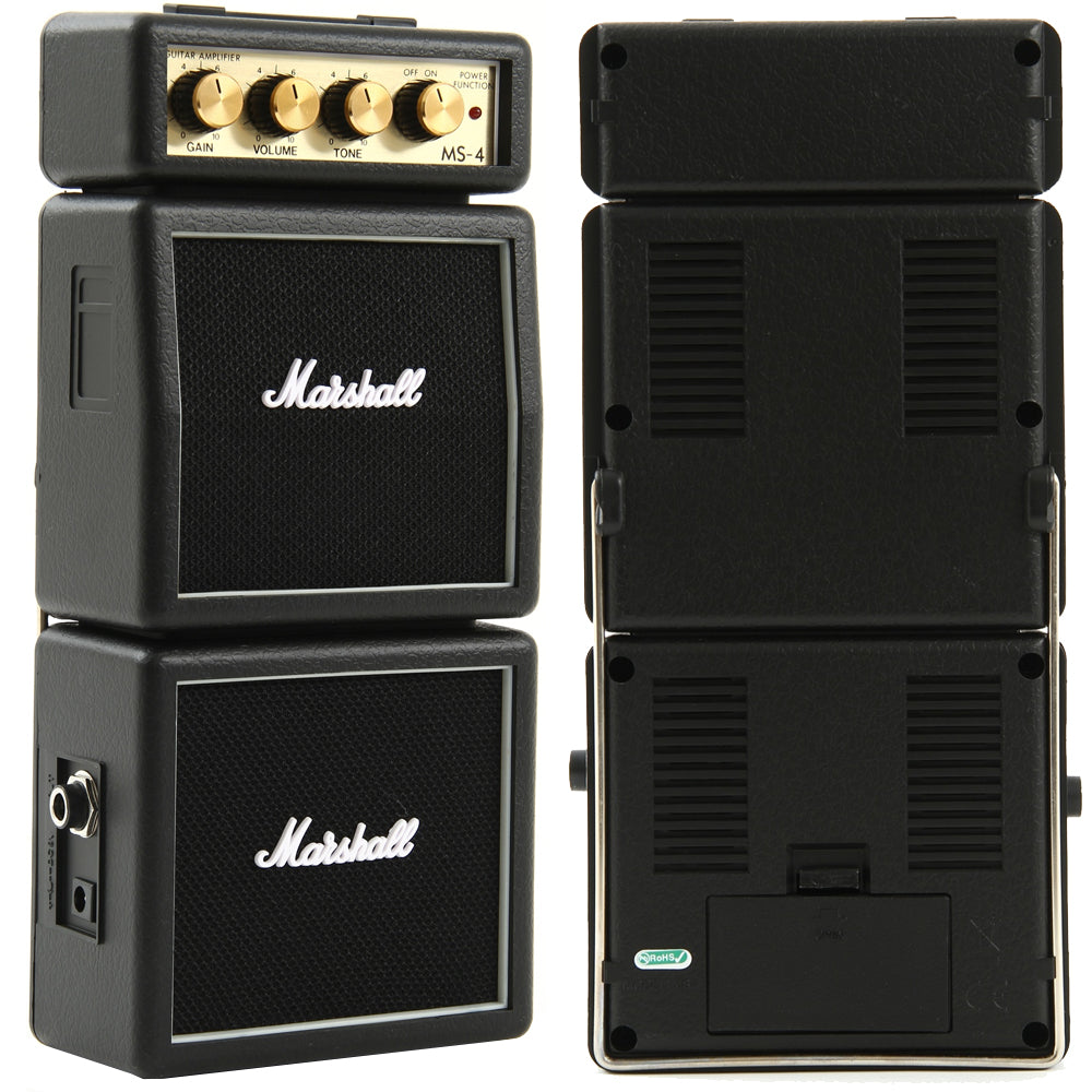 Marshall MS-4 Black Portable Micro Amplifier Amp Speaker for Guitar Instrument