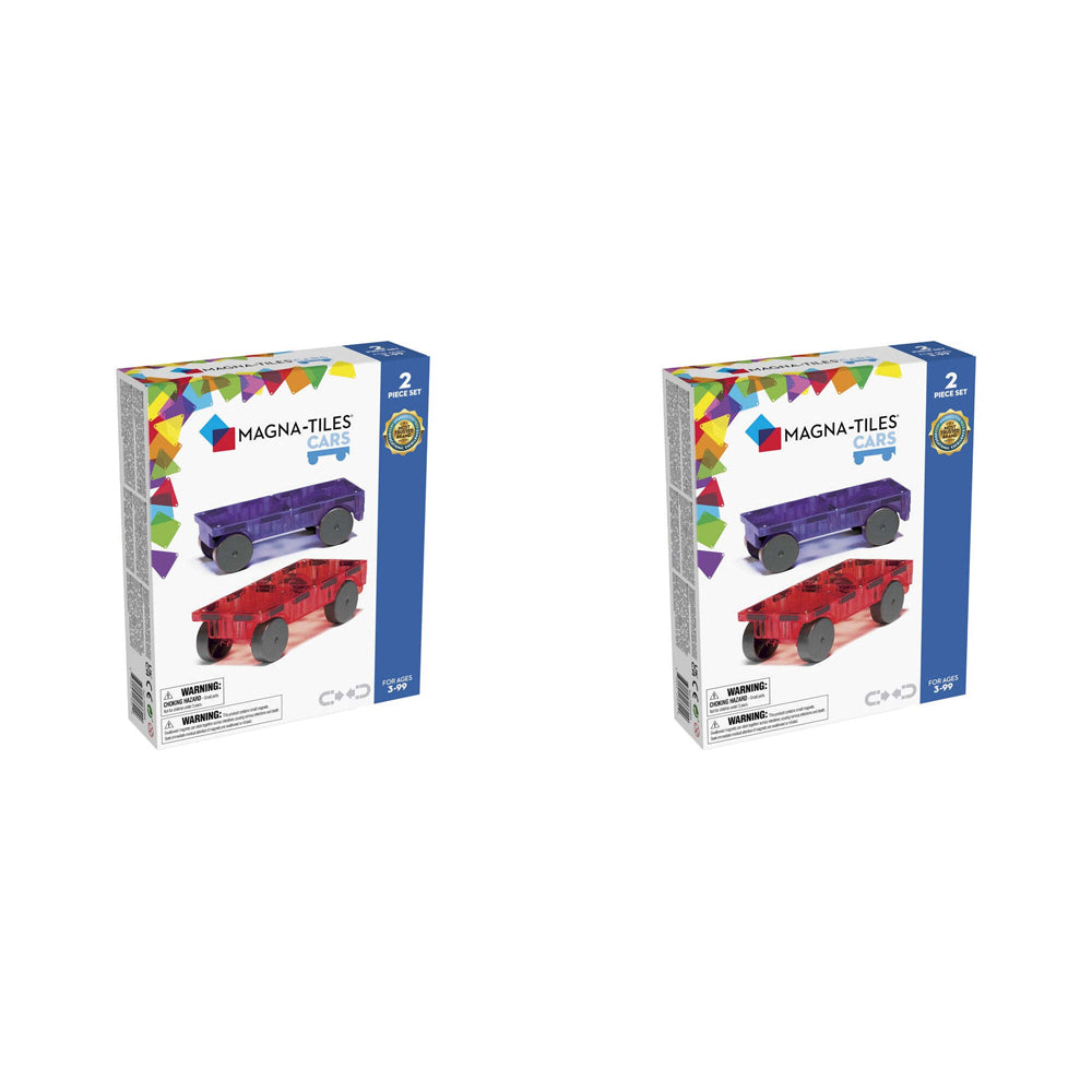 2PK 2pc Magna-Tiles 21x25.6cm Cars Expansion Set Purple/Red 3y+