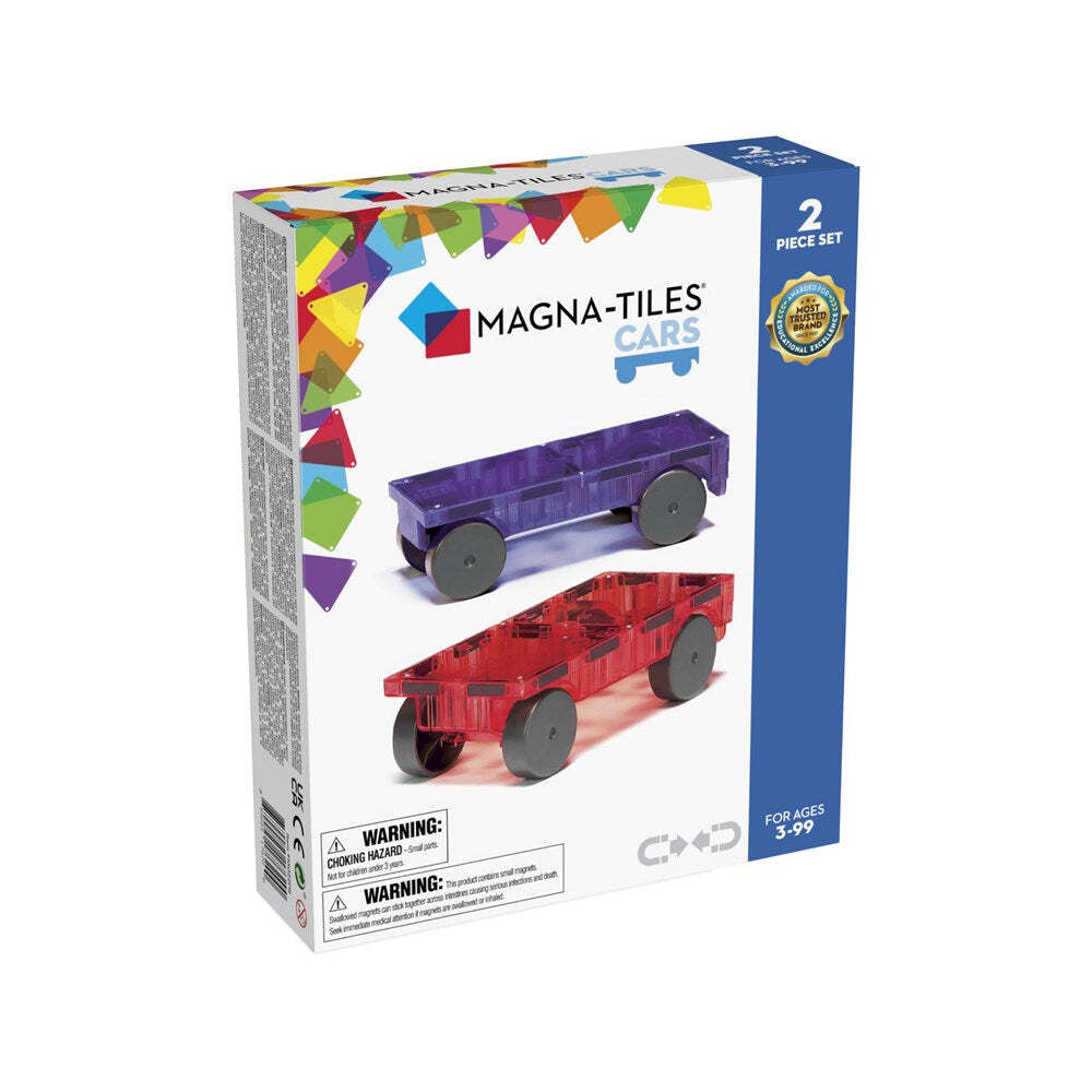 2PK 2pc Magna-Tiles 21x25.6cm Cars Expansion Set Purple/Red 3y+