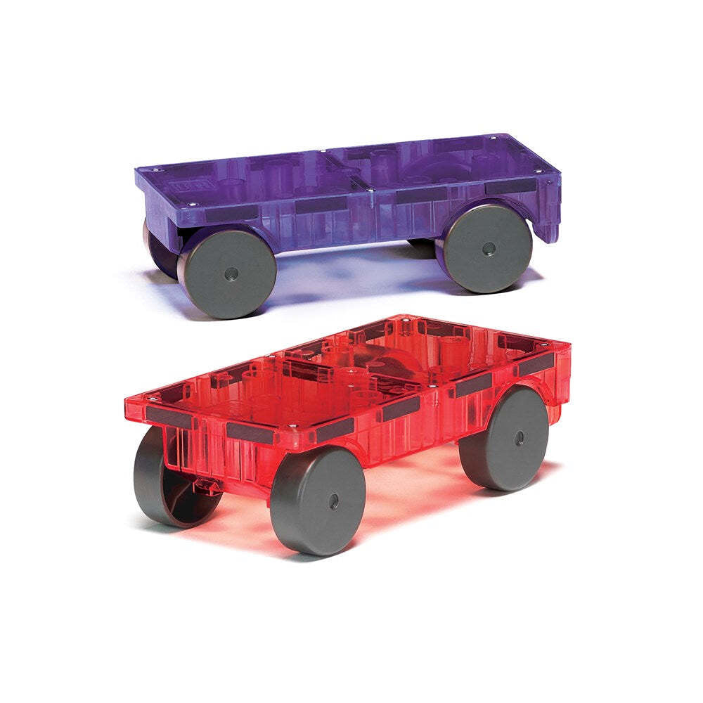 2PK 2pc Magna-Tiles 21x25.6cm Cars Expansion Set Purple/Red 3y+