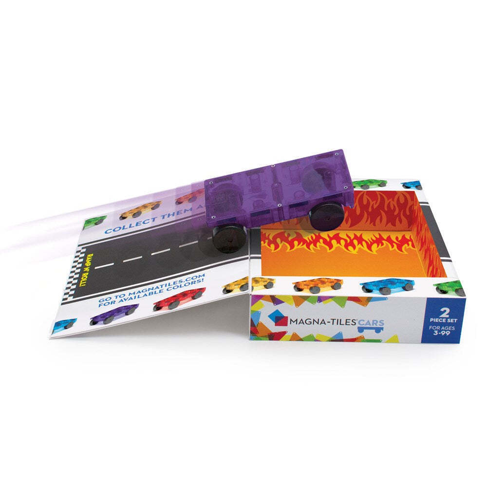 2PK 2pc Magna-Tiles 21x25.6cm Cars Expansion Set Purple/Red 3y+