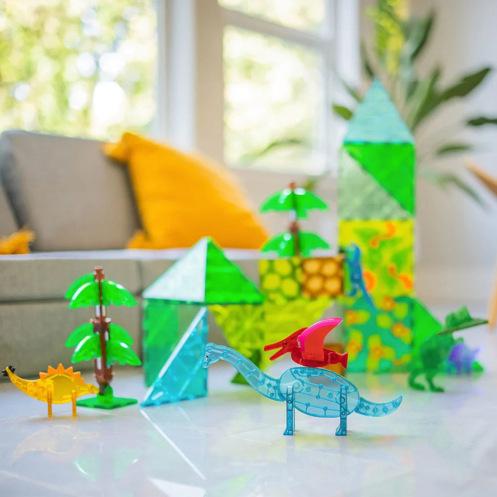 50pc Magna-Tiles Dino World Xl Kids/Childrens Magnetic Construction Toy Set 3y+
