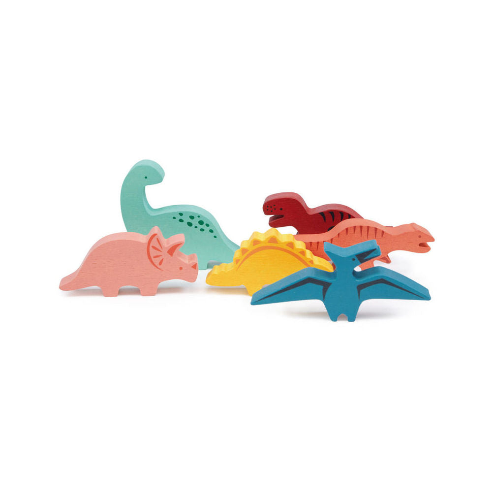 Mentari Happy Stacking Dinosaurs Set & Bag Wooden Toy 2y+