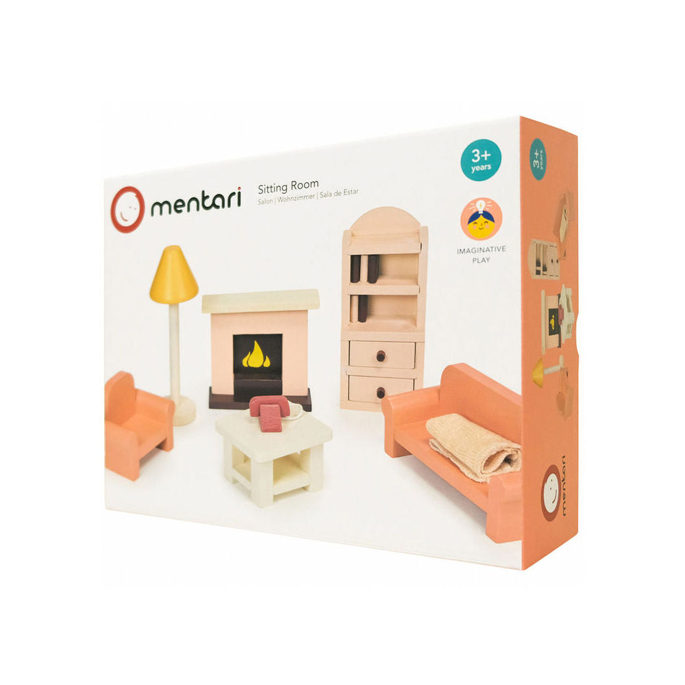Mentari 1:12 Wooden Sitting Room Doll House Furniture Set Kids Toy 3y+
