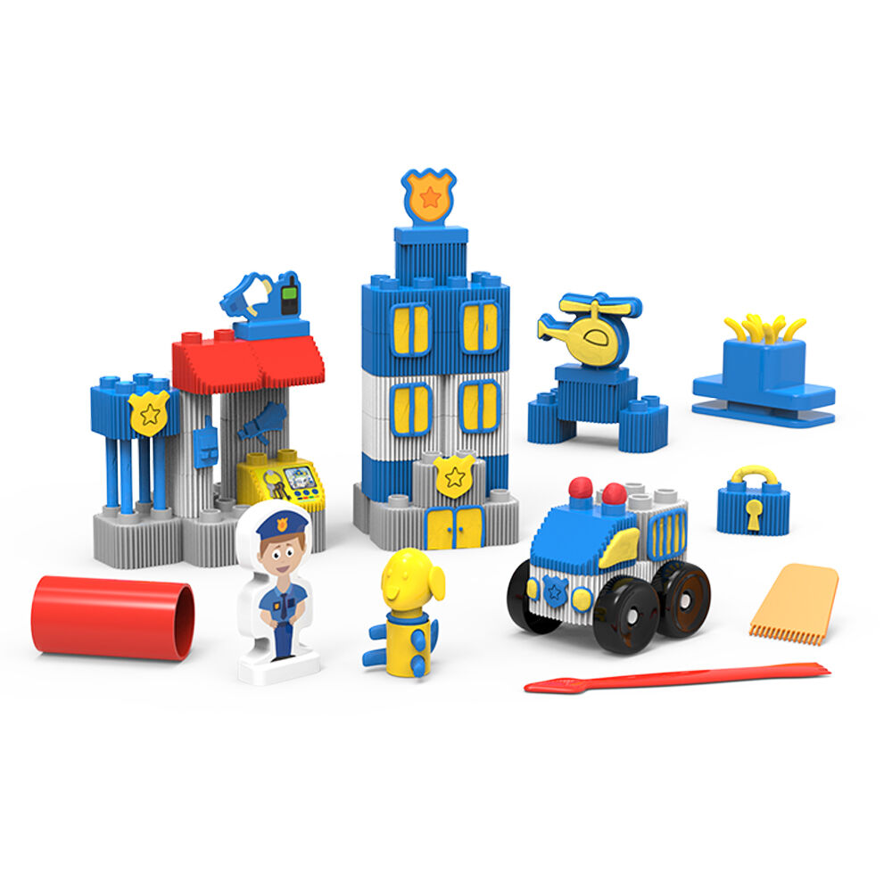Bildo Police Rescue Blocks & Dough Set Kids Educational Toy 3y+