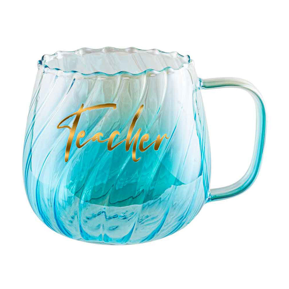 Teacher Glass 670ml/10cm Coffee Mug w/ Handle - Blue
