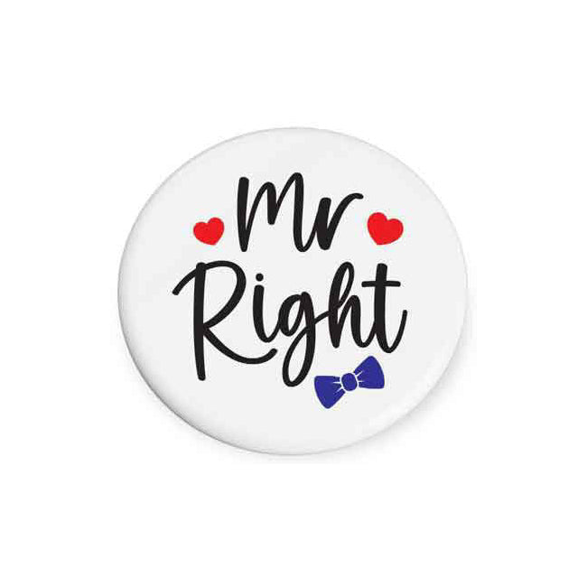 4PK Mr Right Beautiful on the Inside Ceramic Coaster Round 10cm