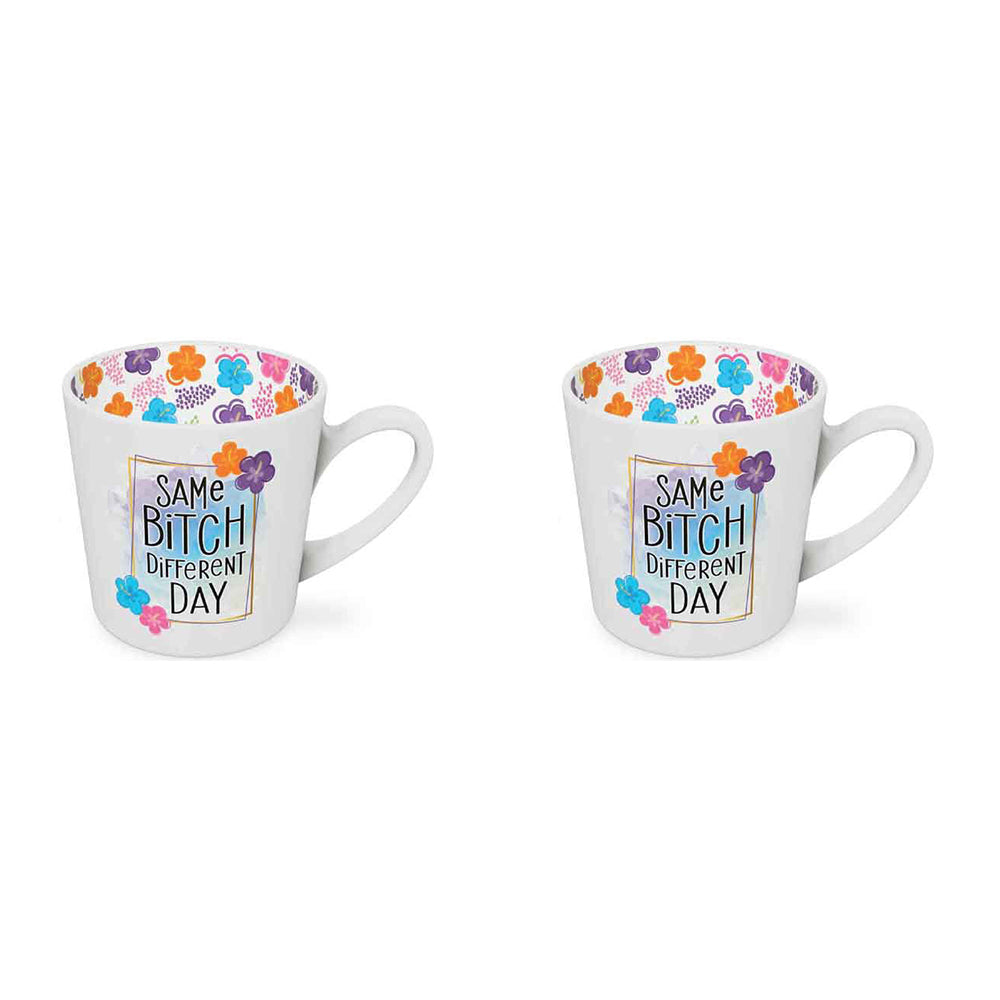 2PK Same B*tch Different Beautiful on the Inside 420ml/10cm New Bone China Mug