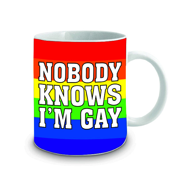 2PK Nobody Knows I Am Gay 360ml Ceramic Coffee/Tea Drink Mug w/ Handle