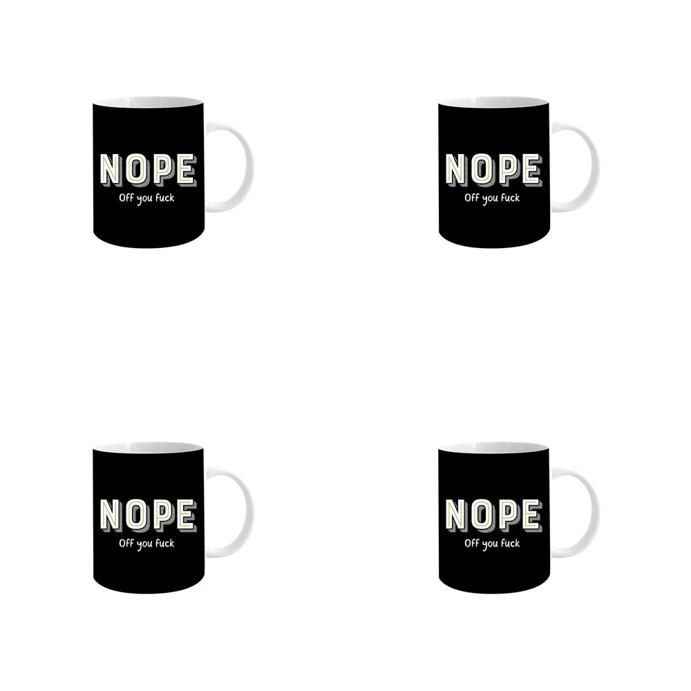4PK Nope Ceramic Novelty Tea/Coffee Mug Drinkware 360ml