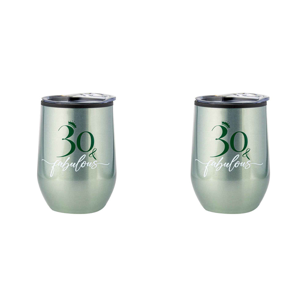2PK 30th Birthday 360ml S/S Vacuum Insulated Tumbler Double Walled Mug