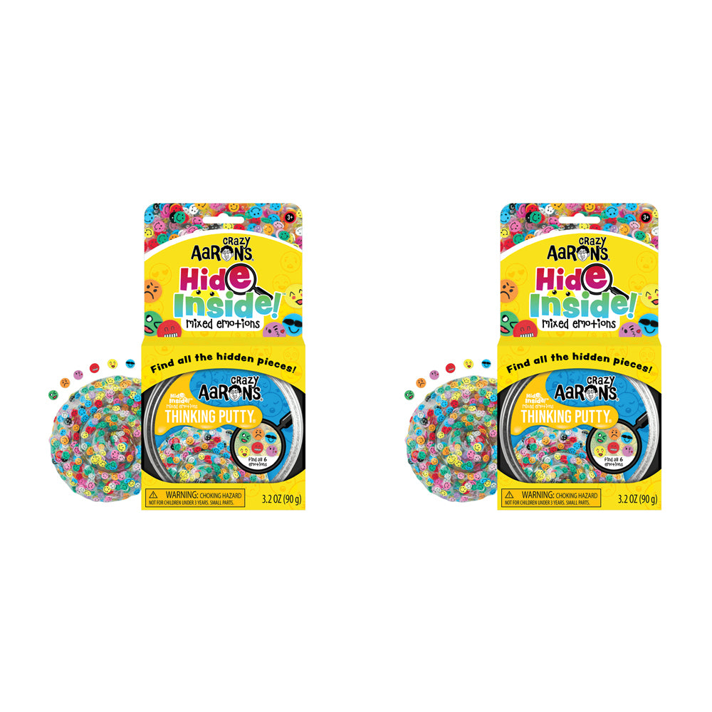 2PK Crazy Aarons Thinking Putty Mixed Emotions Hide Inside Toy 10cm 3y+