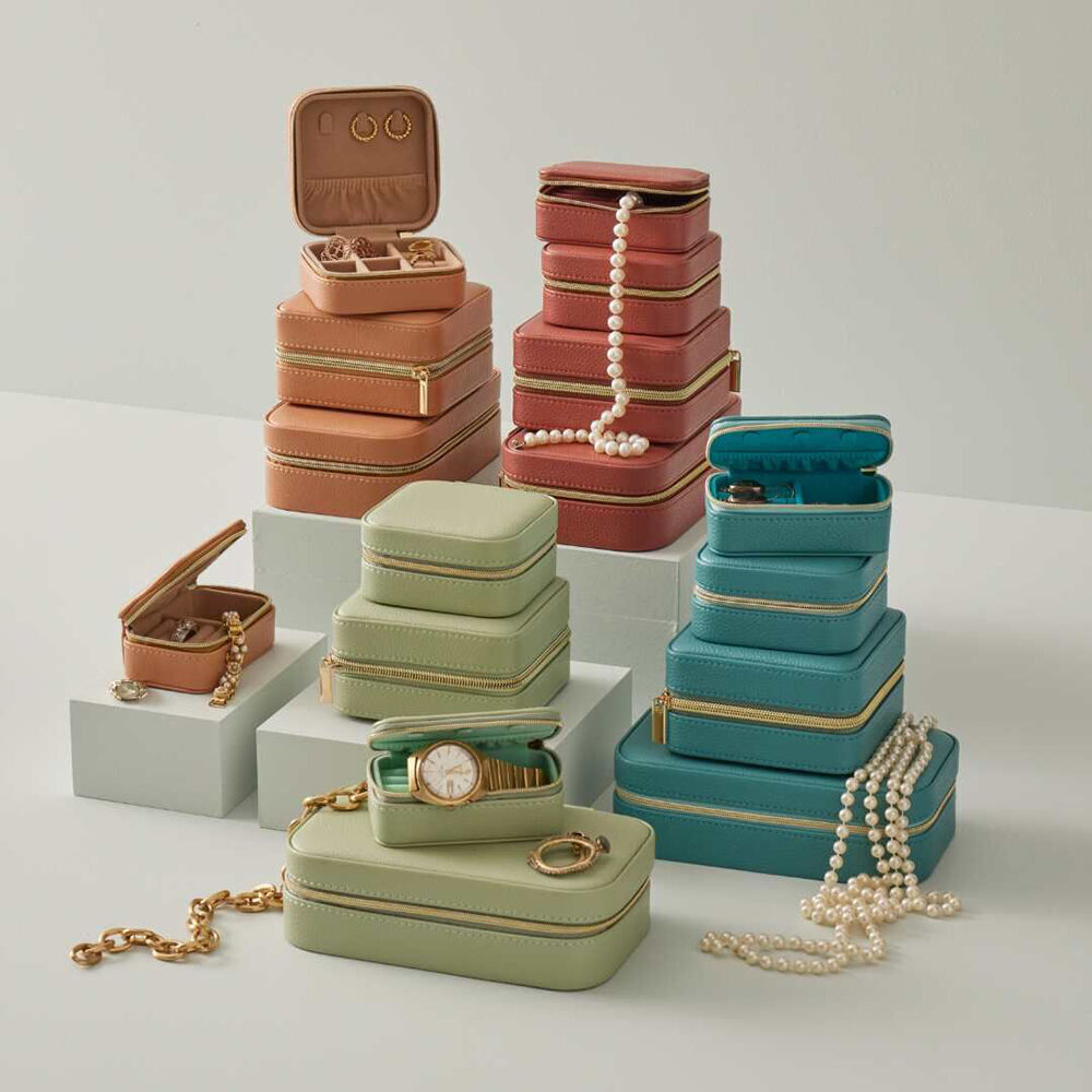 2PK Pilbeam Living Ambrosia Jewellery Case Box Organiser 10x10cm Crimson