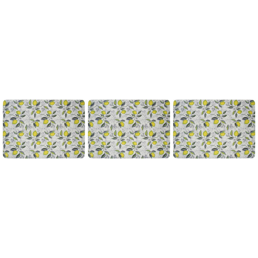 3PK 4pc LVD MDF/Cork Placemat 30x21.5cm - CitronLemons