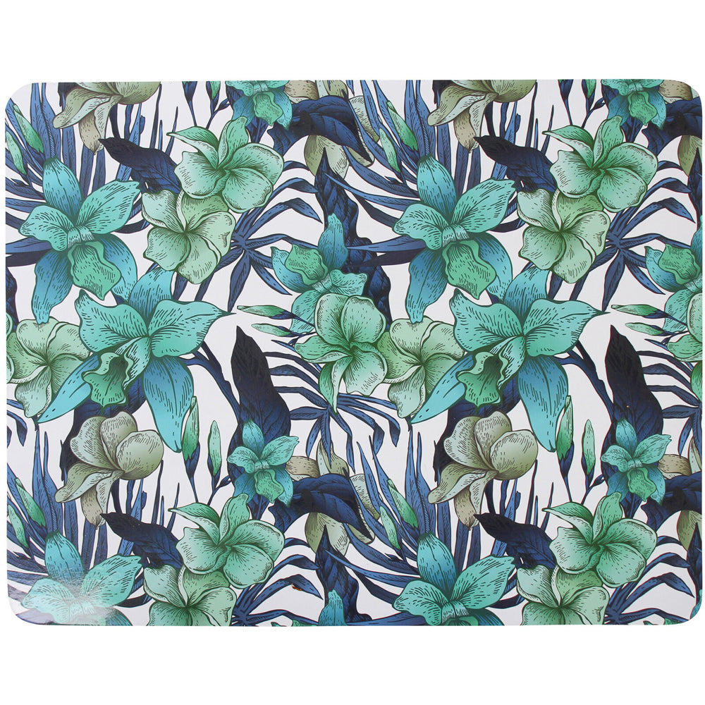 3PK 4pc LVD MDF/Cork Med Placemat 34x26.5cm - Tropical Orchid