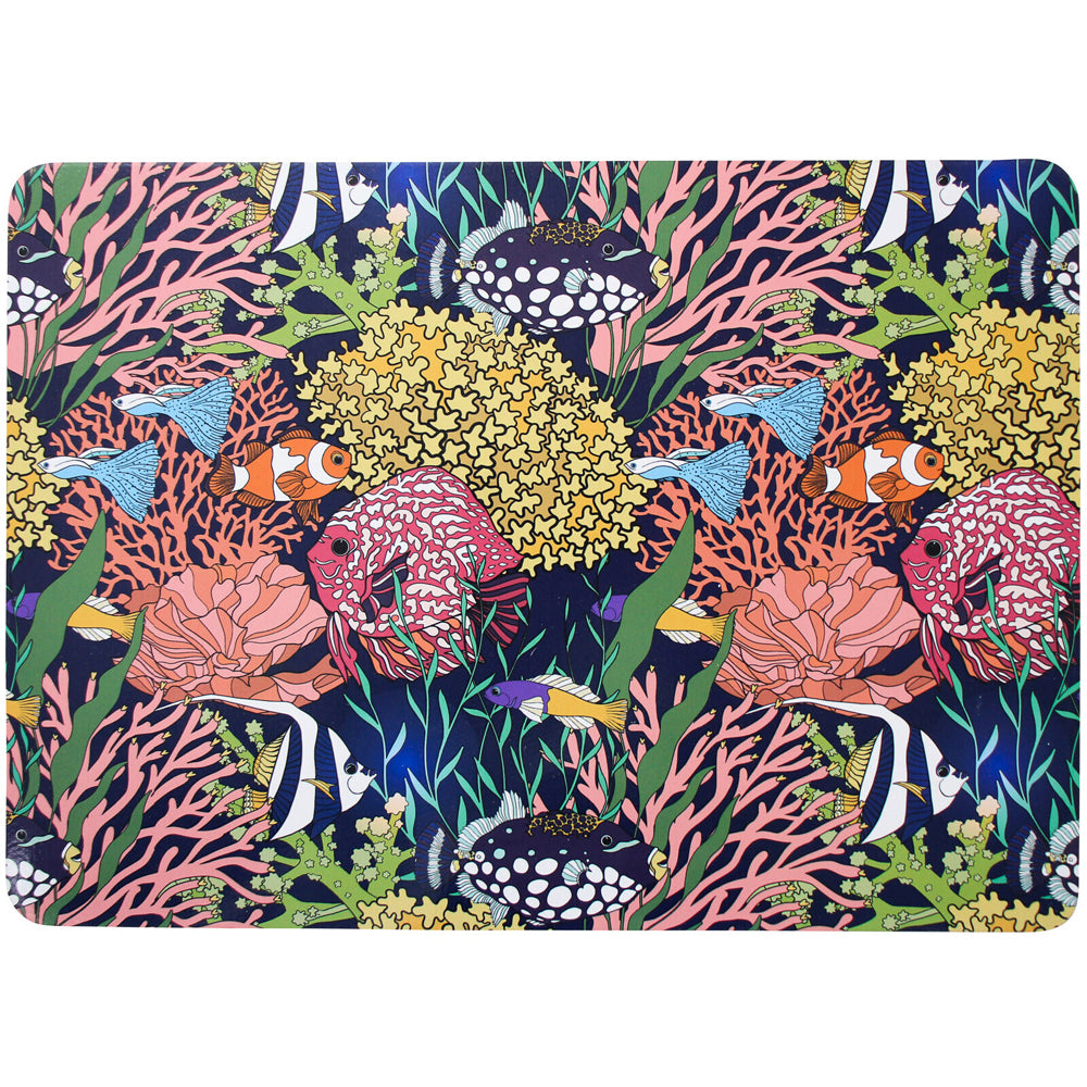 2x 4pc LVD MDF/Cork Placemat Table Protector 30x21.5cm - Reef