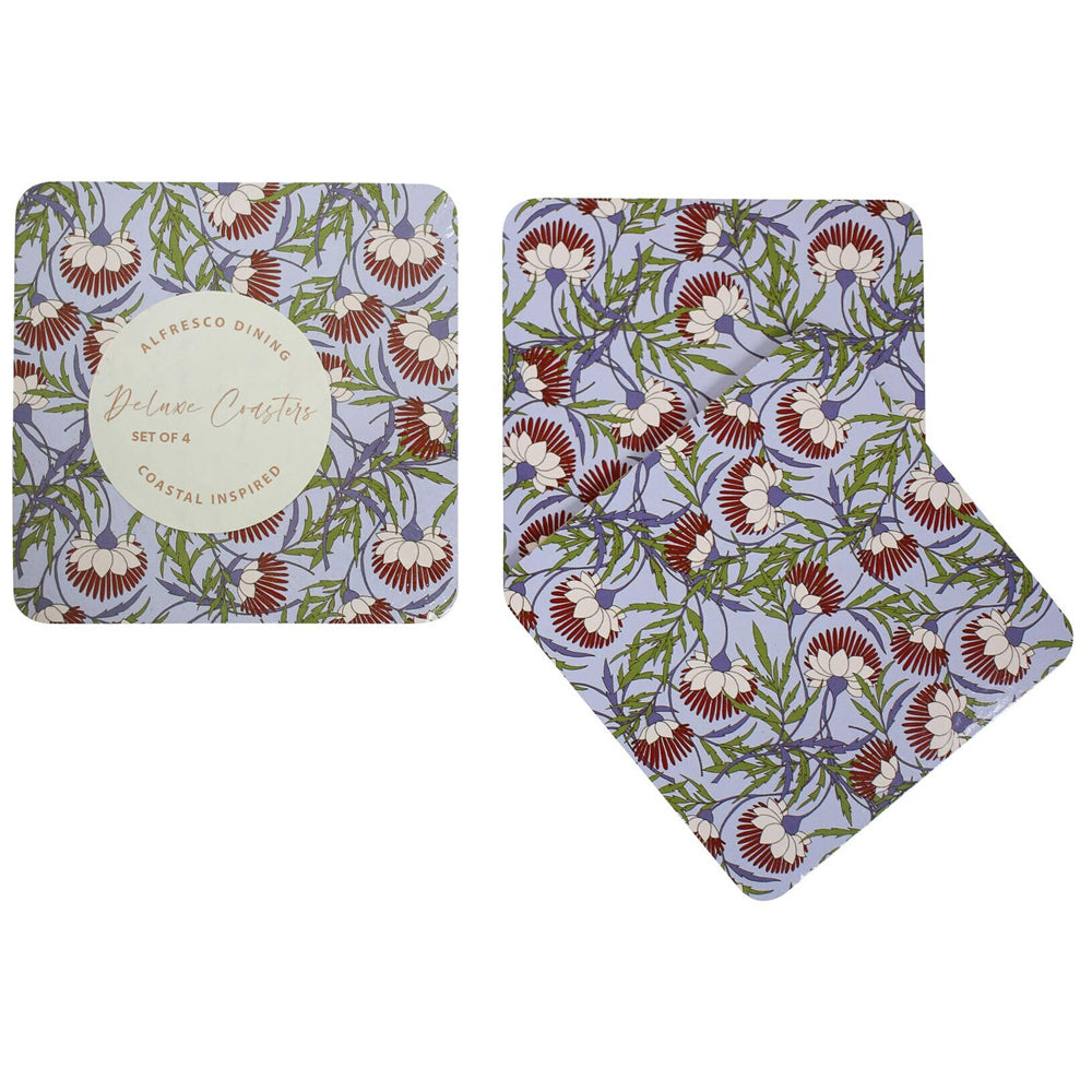 3PK 4pc LVD MDF/Cork Drink Coaster Kitchen Decor 10cm - Rococo
