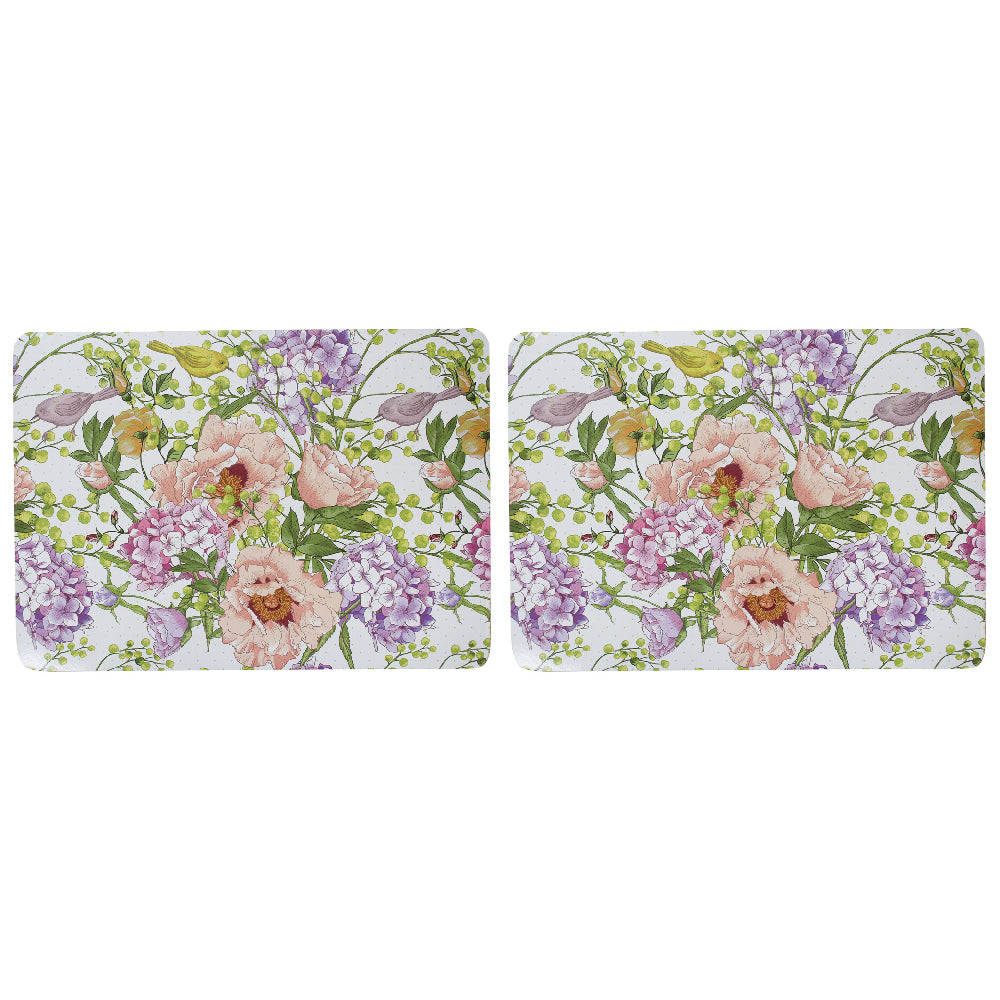 2x 4pc LVD MDF/Cork Placemat Spring Floral Dining Table Mat 30x21.5cm