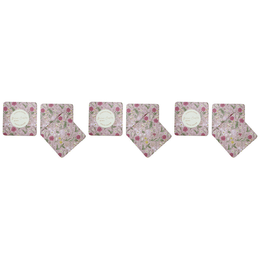 3x 4pc LVD MDF/Cork Coasters Drink Mat/Pad 10x10cm - Botanical