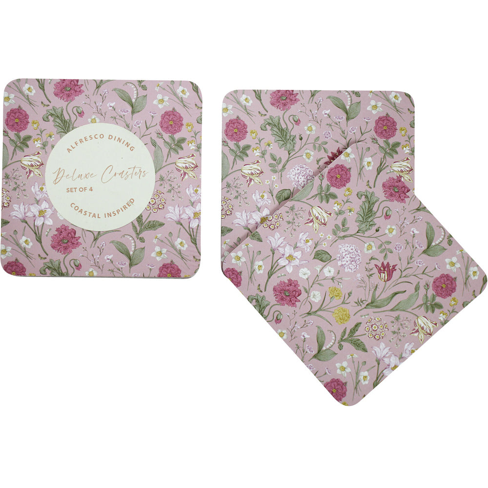 3x 4pc LVD MDF/Cork Coasters Drink Mat/Pad 10x10cm - Botanical