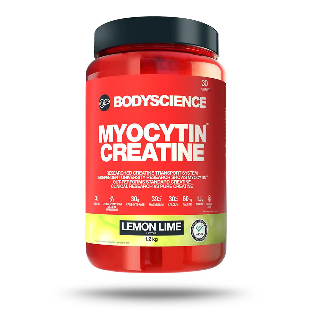 BSc Myocytin Creatine & Carbohydrate Powder 30 Serves 1.2kg Lemon Lime