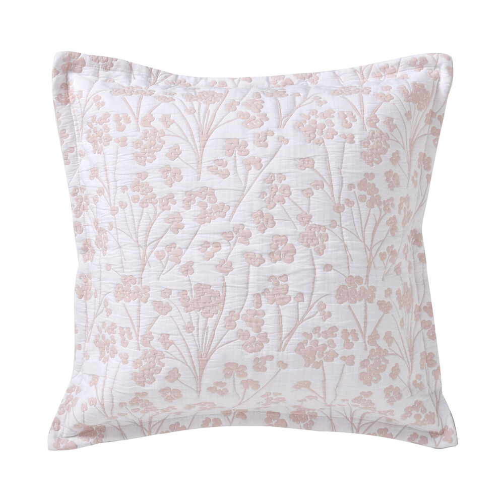 Bianca Myra Poly/Cotton European Square Pillowcase 65x65cm Blush Pink