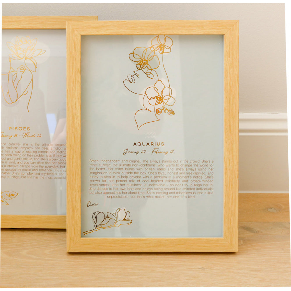 2PK Splosh Mystique Aquarius Glass Framed Print w/ Stand 23.5x32cm