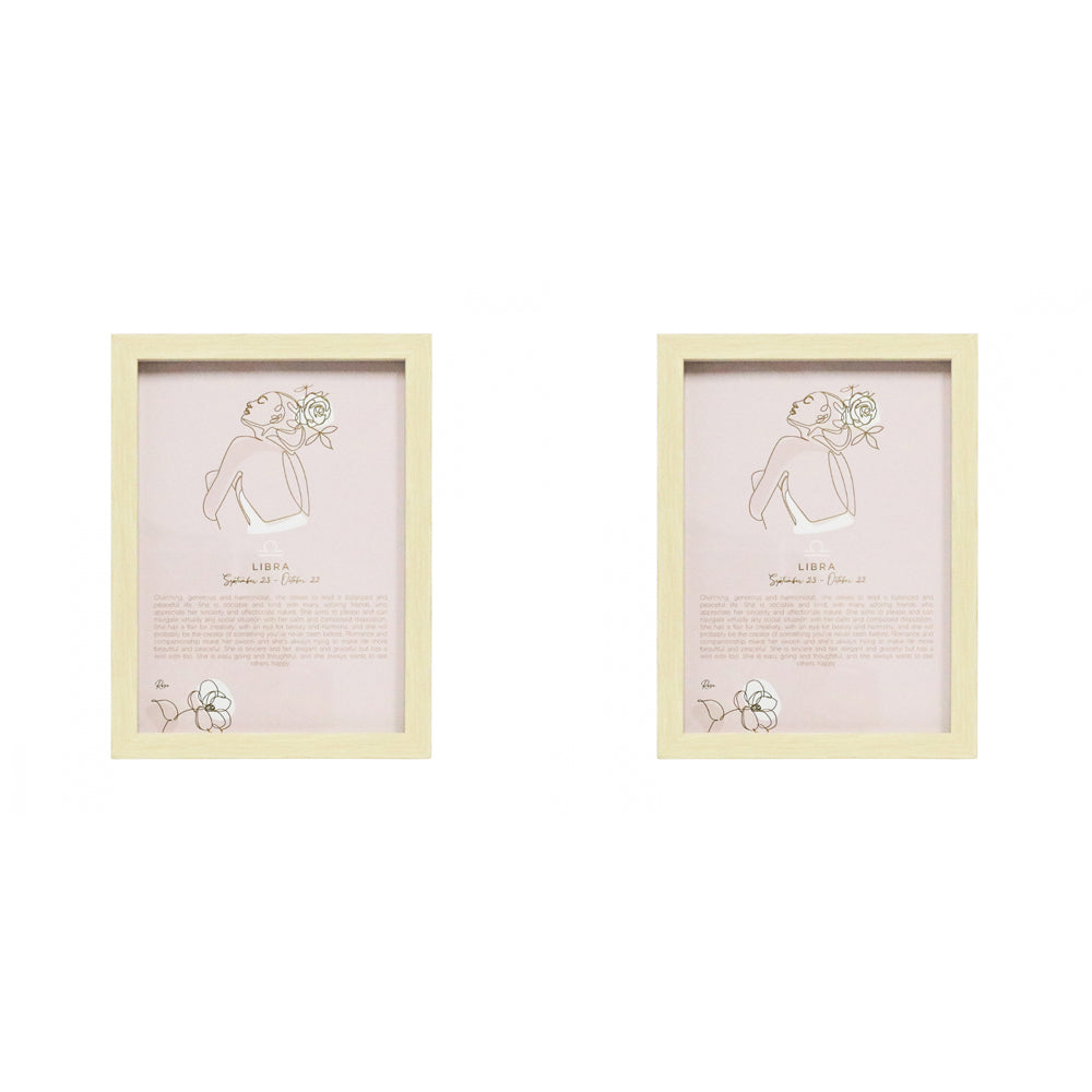 2PK Splosh Mystique Libra Glass Framed Print w/ Stand 23.5x32cm