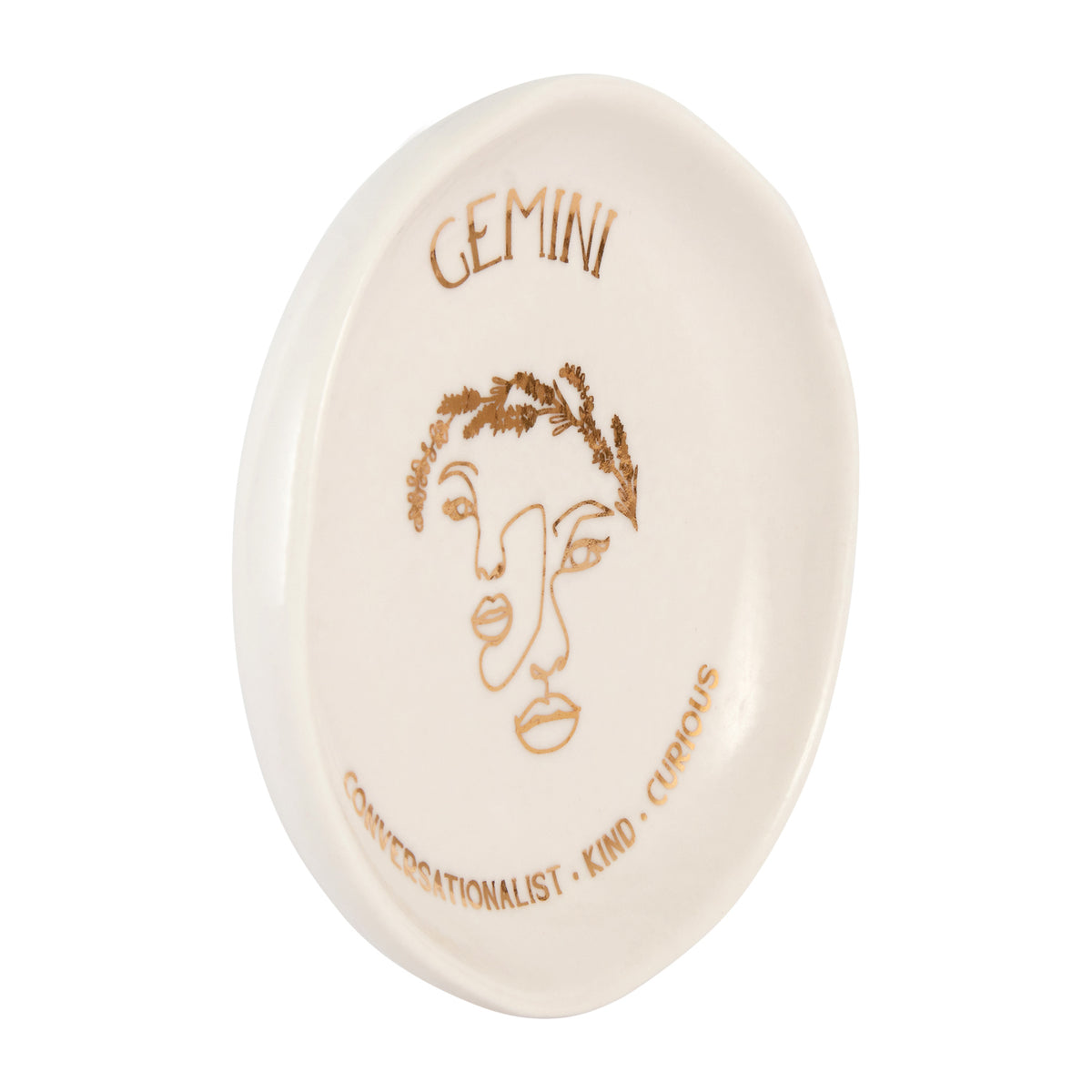 2PK Splosh Mystique Trinket Dish Gemini Round White 10cm